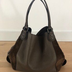 COACH Edie 42 Leather & Suede Shoulder Bag Fatigue